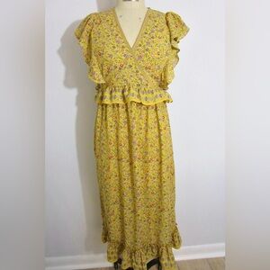 Max Studio Retro Floral Ruffle Dress